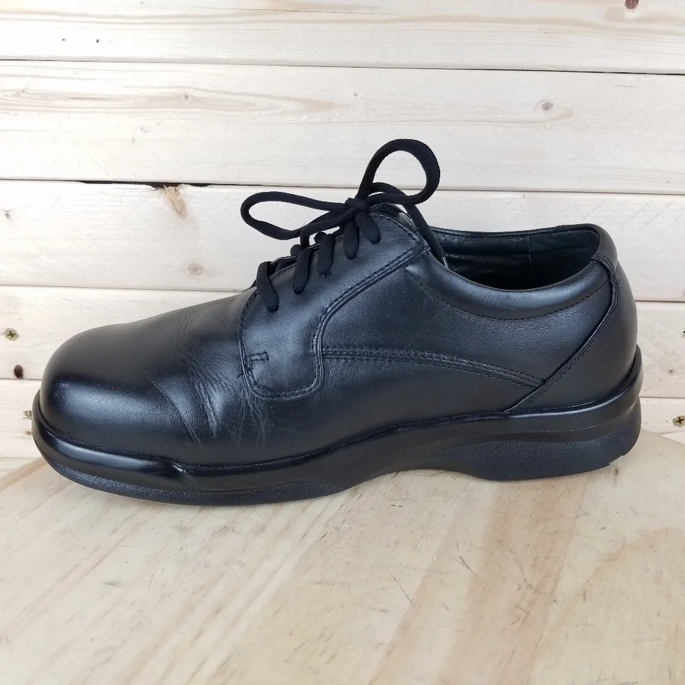 Apex B2000M Black Leather Comfort Shoes Men's Size 9.5 X-Wide Lace-up Oxfords